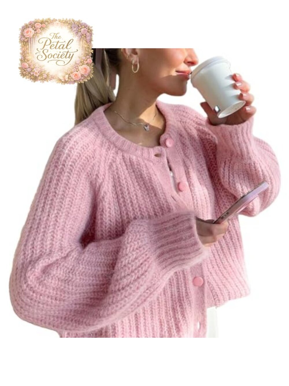 Womens Chunky Knit Button Down Cardigan Long Sleeve Open Front Sweater Coat